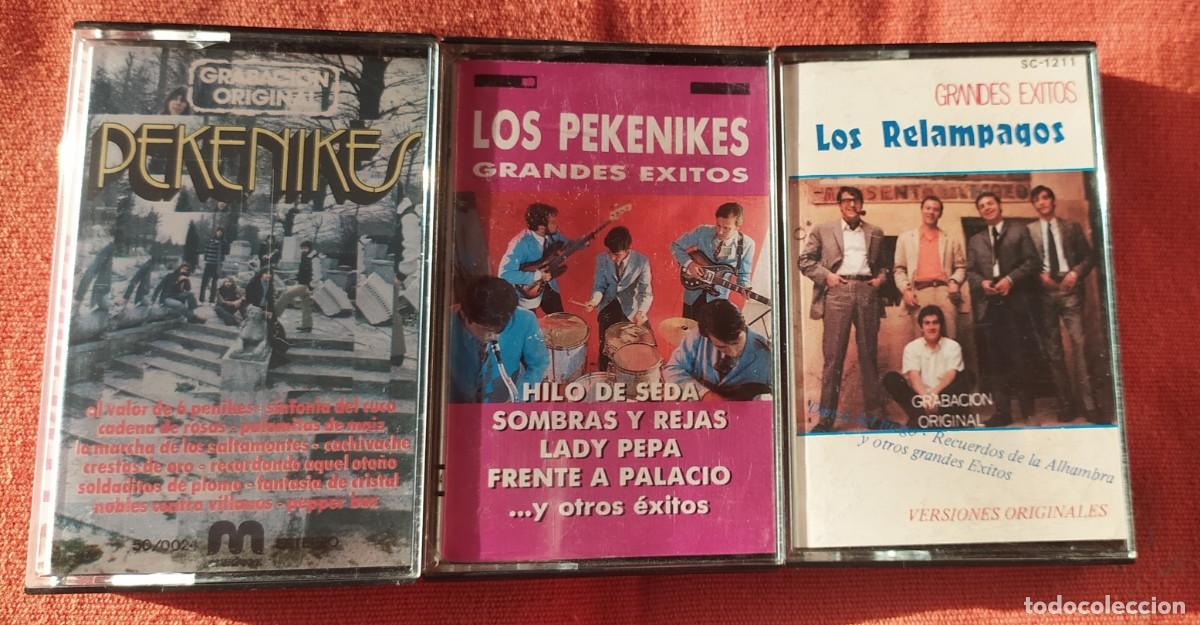 Casetes antiguos: lote 3 cinta casette Los pekenikes y los relampagos