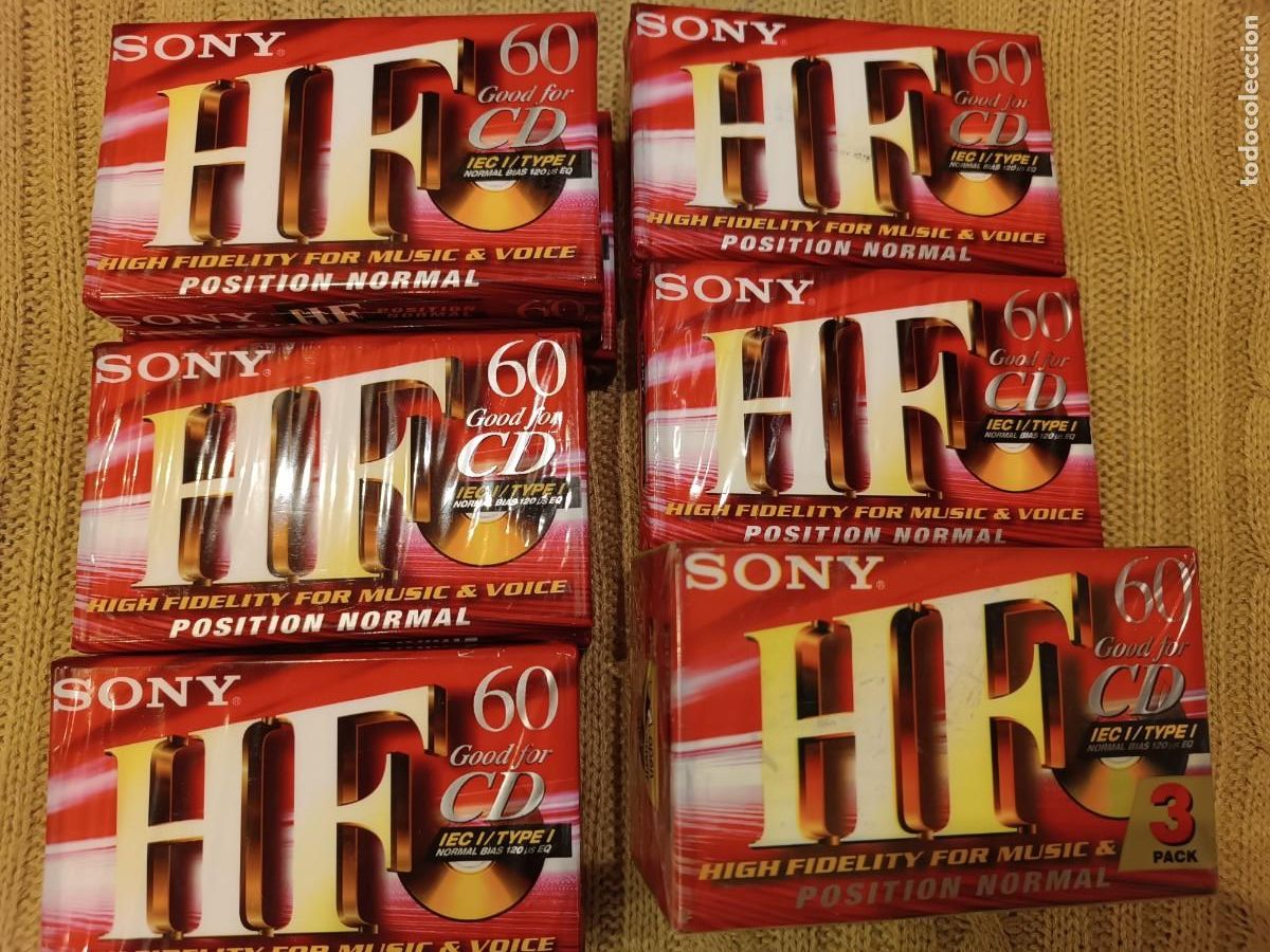 Casetes antiguos: CINTA CASSETTE VIRGEN SONY HF 60 LOTE DE 12 NUEVAS
