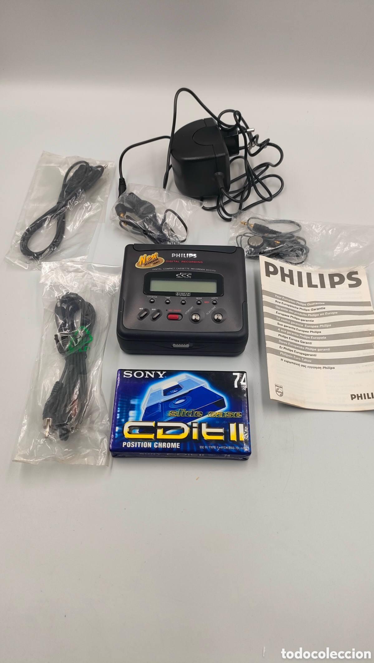 Casetes antiguos: Philips DCC 170 Portable (Para piezas o reparar) + Caja y Accesorios