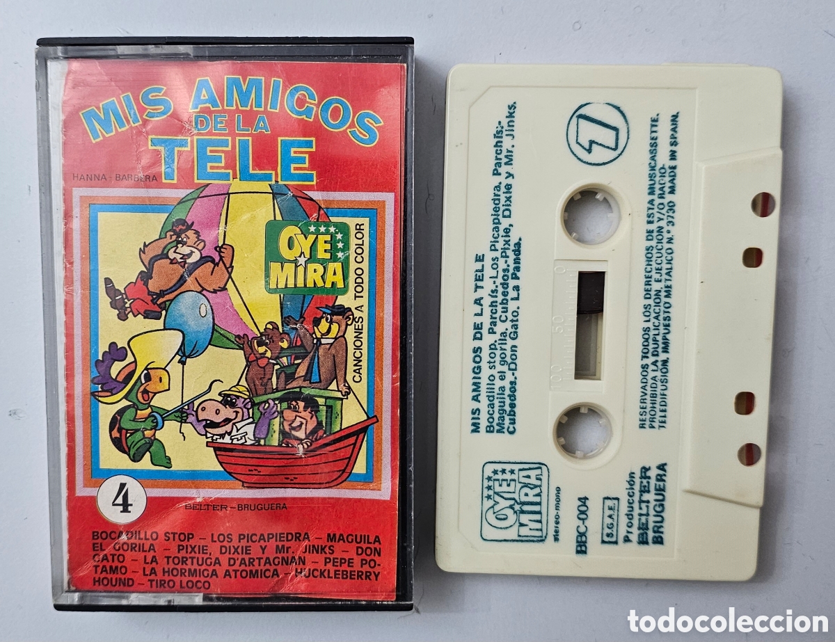 Casetes antiguos: CASSETTE OYE MIRA N&deg;4 - Mis amigos de la tele (Espa&ntilde;a Belter/Bruguera 1981) Parchis Cubedos Regaliz