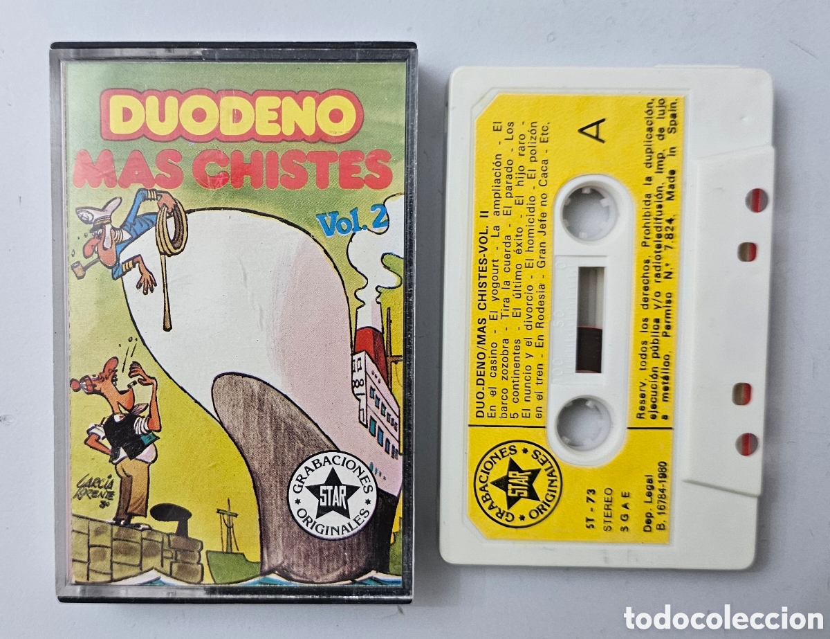Casetes antiguos: CASSETTE HUMORISTA DUODENO - M&aacute;s chistes Vol.2 (Espa&ntilde;a - Star/Pazo - 1980) Humor RAREZA MUY ESCASA