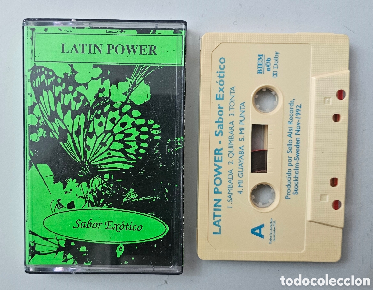 Casetes antiguos: CASSETTE LATIN POWER - Sabor exotico (Suecia - Alsi Records - 1992) Hard Salsa Merengue MEGARARO