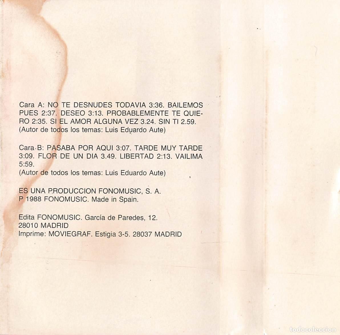 Casetes antiguos: Luis Eduardo Aute - Los &Eacute;xitos (Cassette) - Foto 3