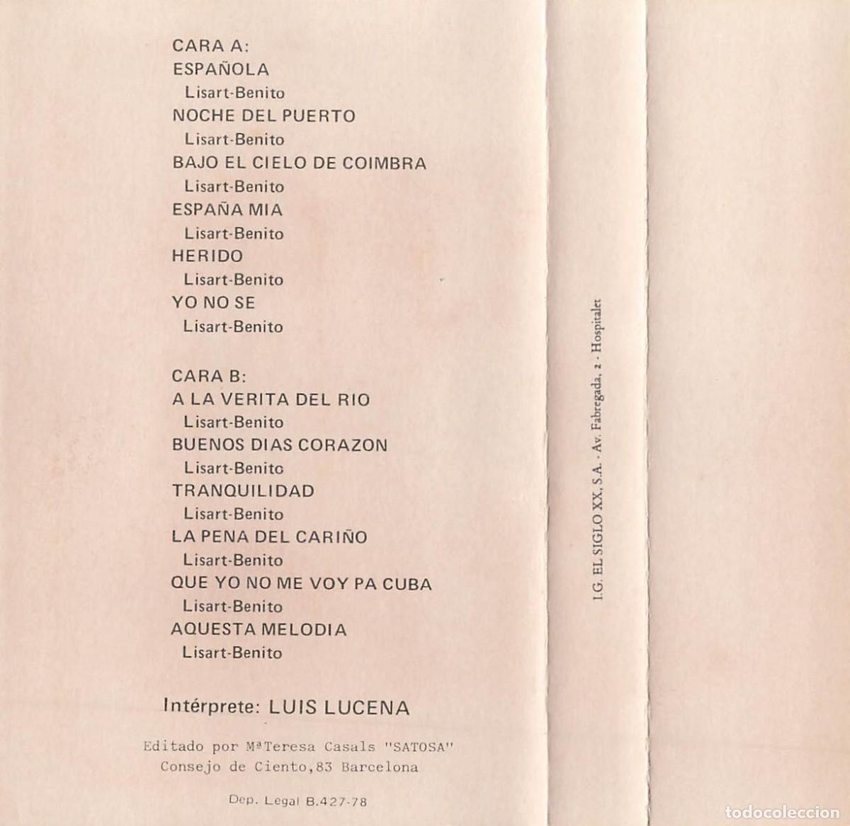 Casetes antiguos: Luis Lucena (Cassette) - Foto 2