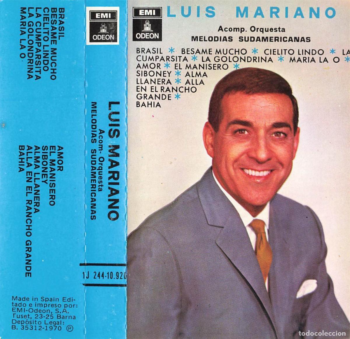 Casetes antiguos: Luis Mariano - Melod&iacute;as Sudamericanas (Cassette)