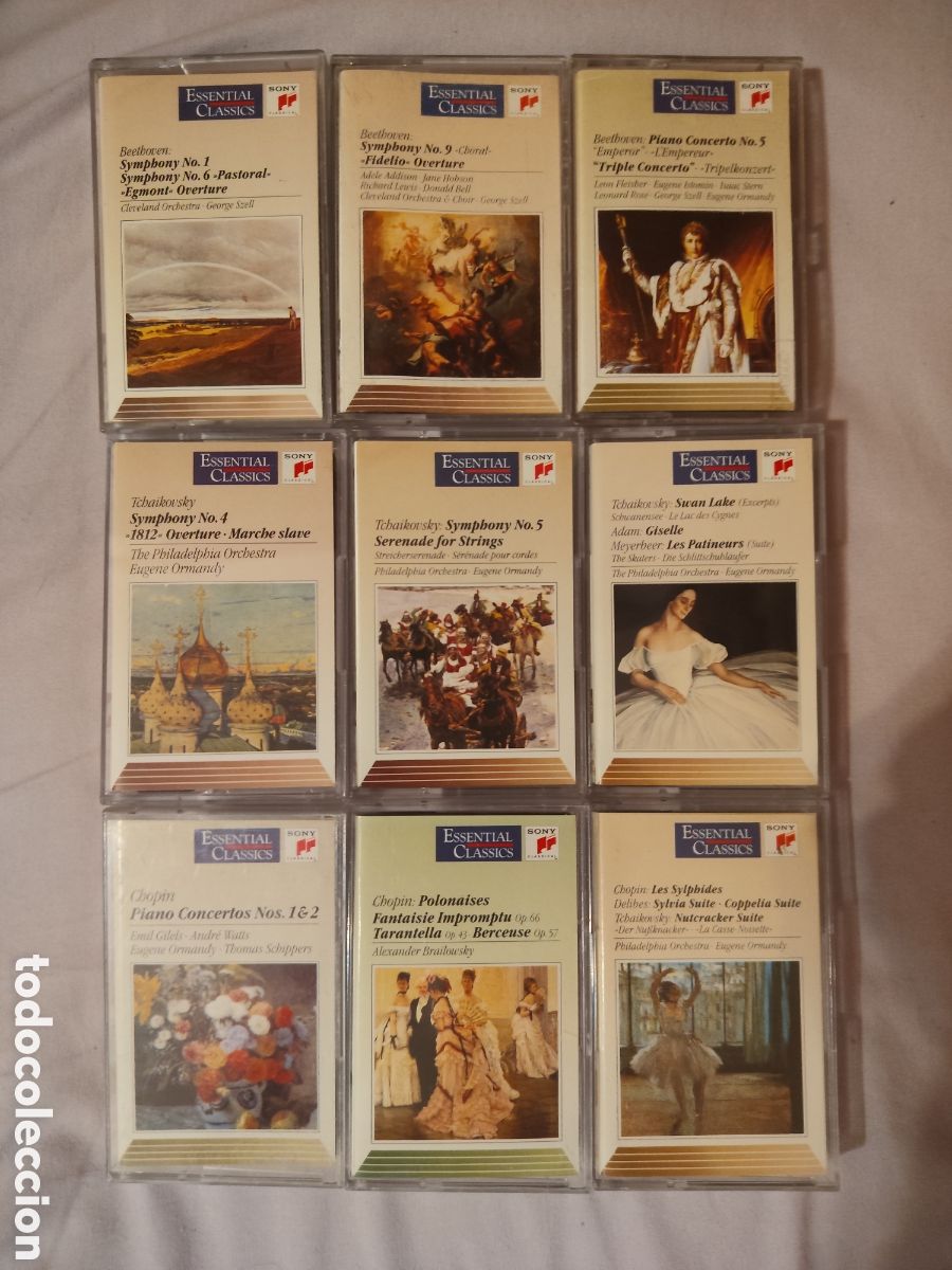 Casetes antiguos: Lote 9 casettes Tchaikovsky, Beethoven, Chopin. Essential Classics