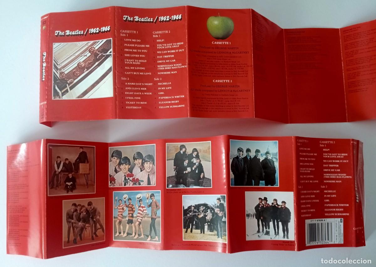 Casetes antiguos: DOBLE CASSETTE THE BEATLES - 1962/1966 - Foto 5