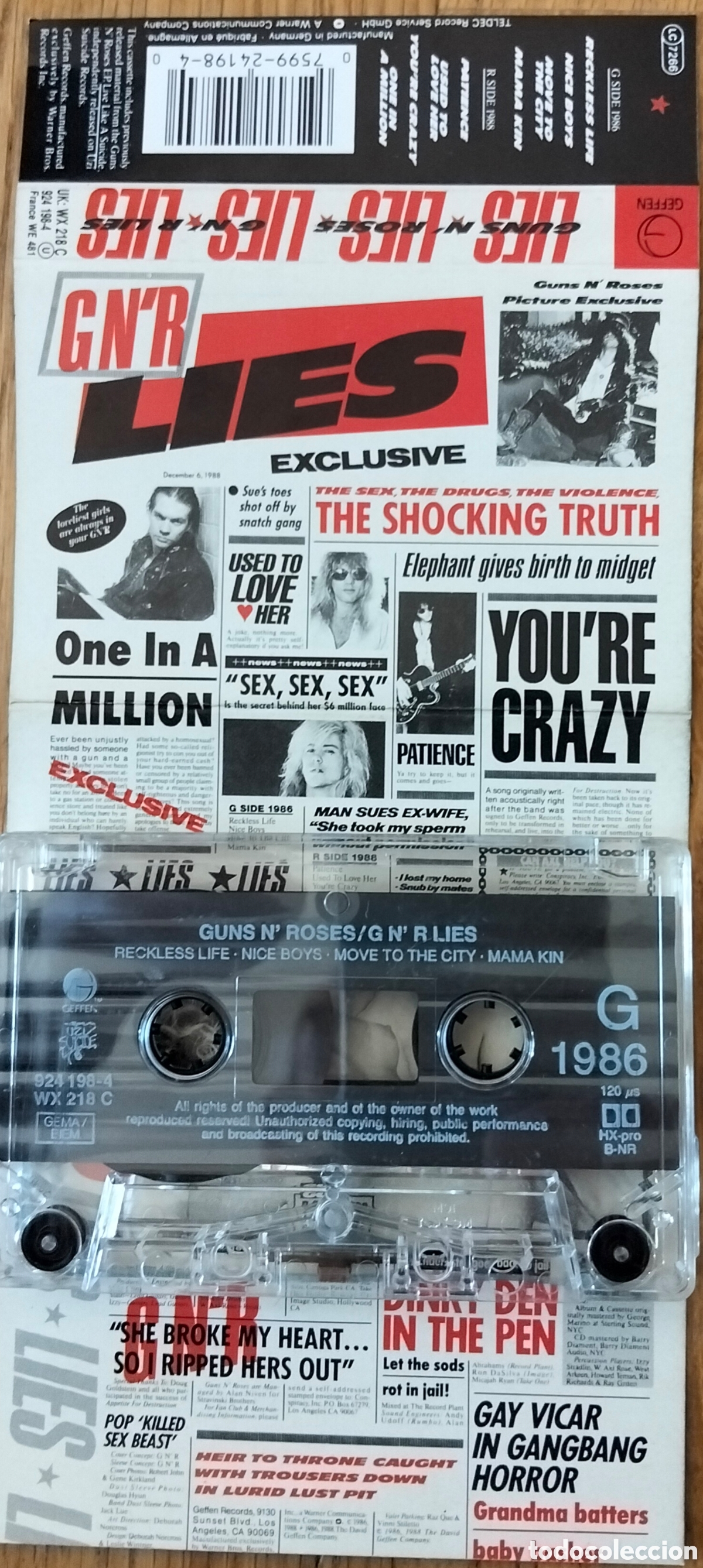 Casetes antiguos: GUNS'N'ROSES &rdquo; LIES&rdquo; CASETE