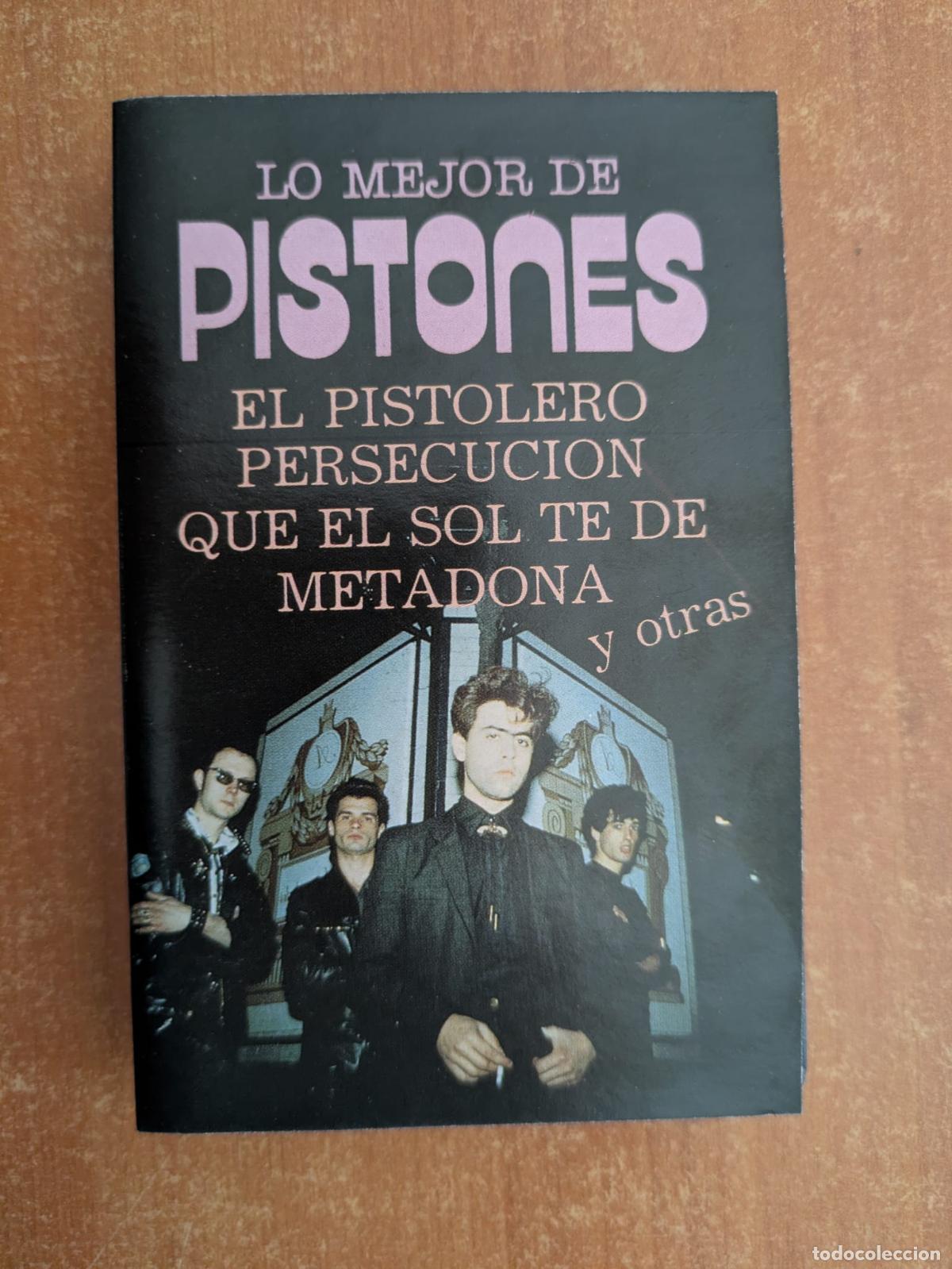 Casetes antiguos: Lo mejor de PISTONES. El pistolero, persecuci&oacute;n, metadona, que el sol te de. Ariola 1987.