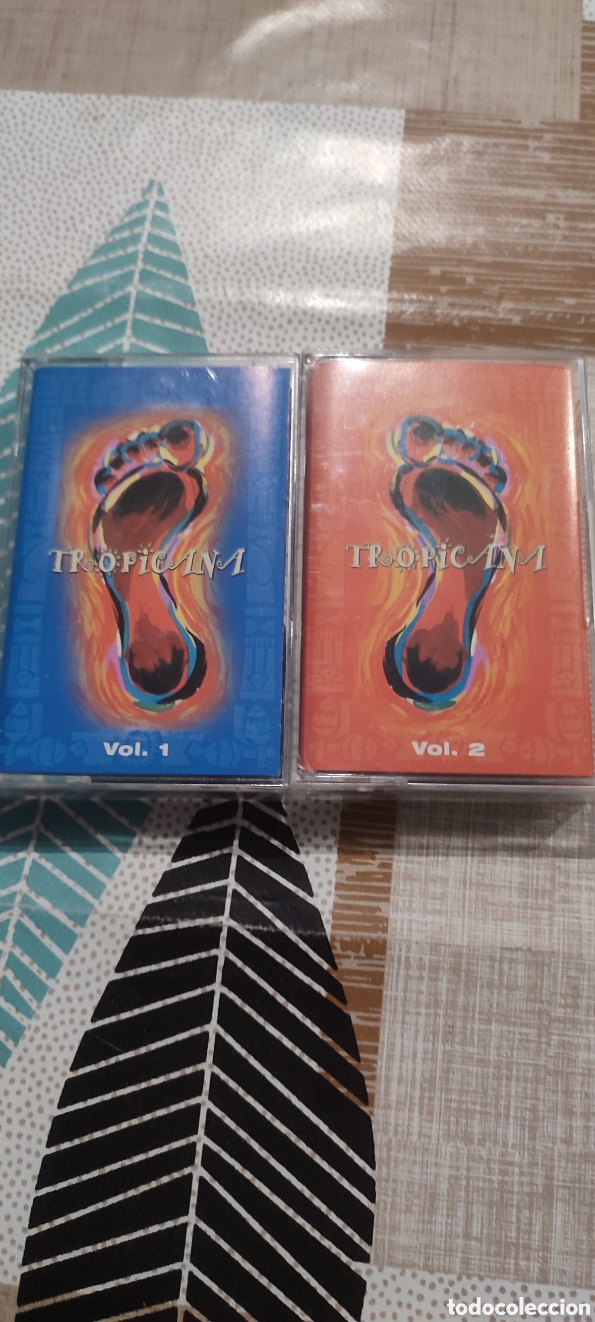 Casetes antiguos: Dos casetes de Tropicana, abiertos.
