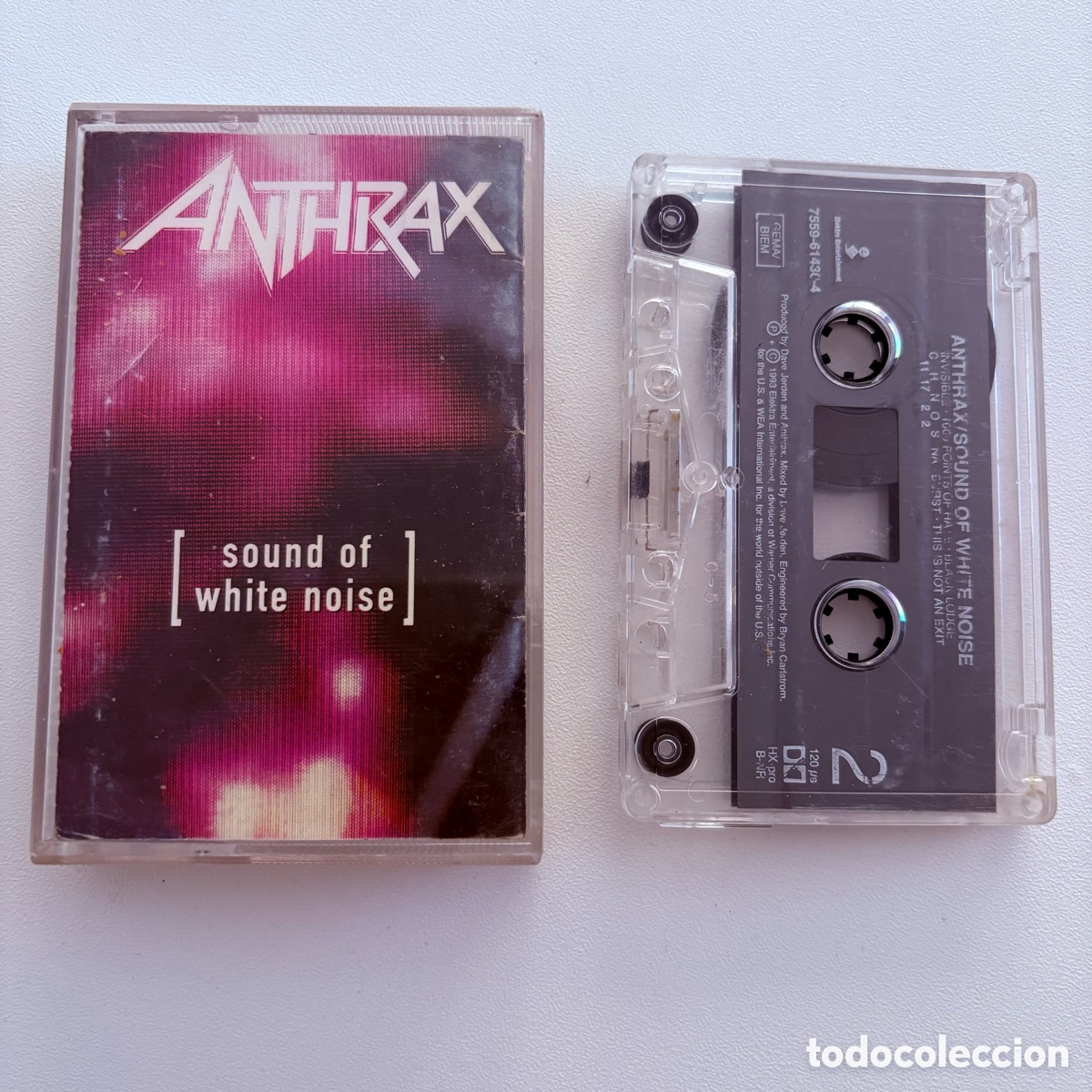 Casetes antiguos: cinta cassette Anthrax &ndash; Sound Of White Noise edicion europea de 1993