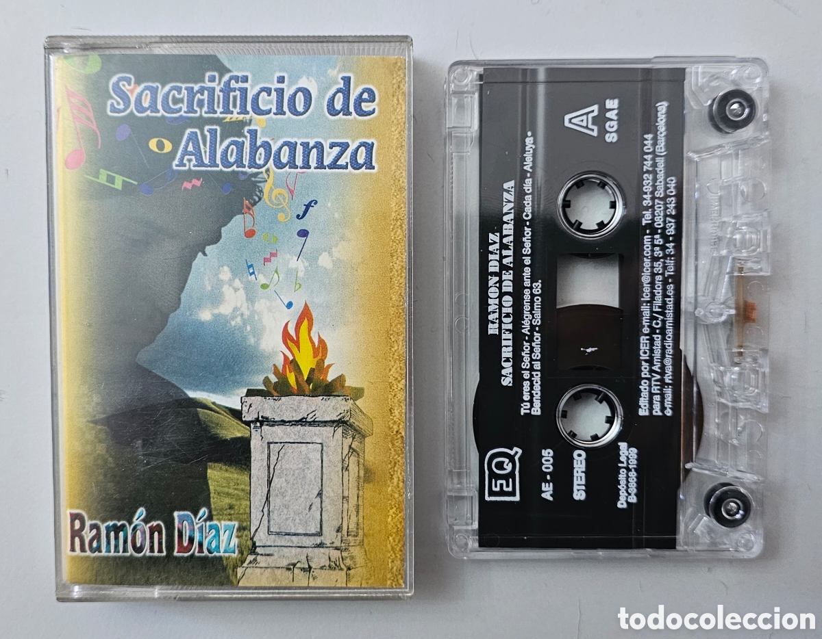 Casetes antiguos: CASSETTE RAMON DIAZ - Sacrificio de alabanza (Espa&ntilde;a - EQ - 1999) Xian M&uacute;sica Cristiana RAREZA TOP