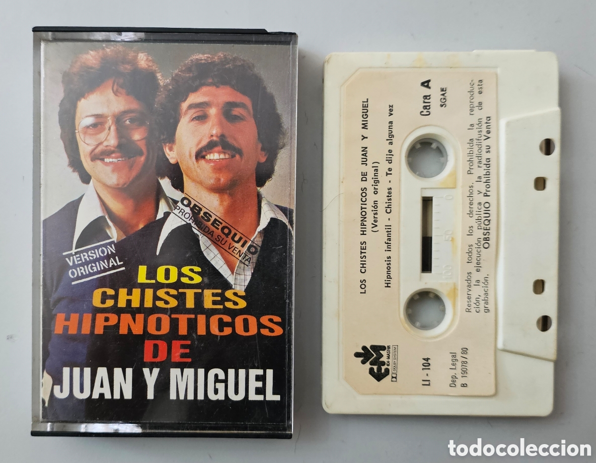 Casetes antiguos: CASSETTE JUAN Y MIGUEL - Los chistes hipn&oacute;ticos de (Espa&ntilde;a - EM - 1980) CHISTES CANCIONES RARO PROMO