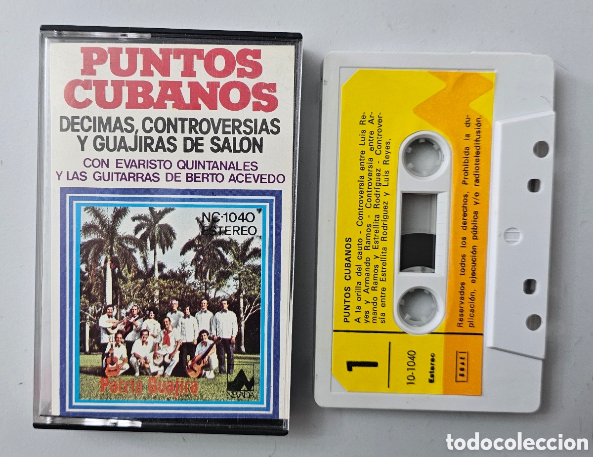 Casetes antiguos: CASSETTE PUNTOS CUBANOS - Decimas, controversias y guajiras de sal&oacute;n (Espa&ntilde;a - Dial - 1976)
