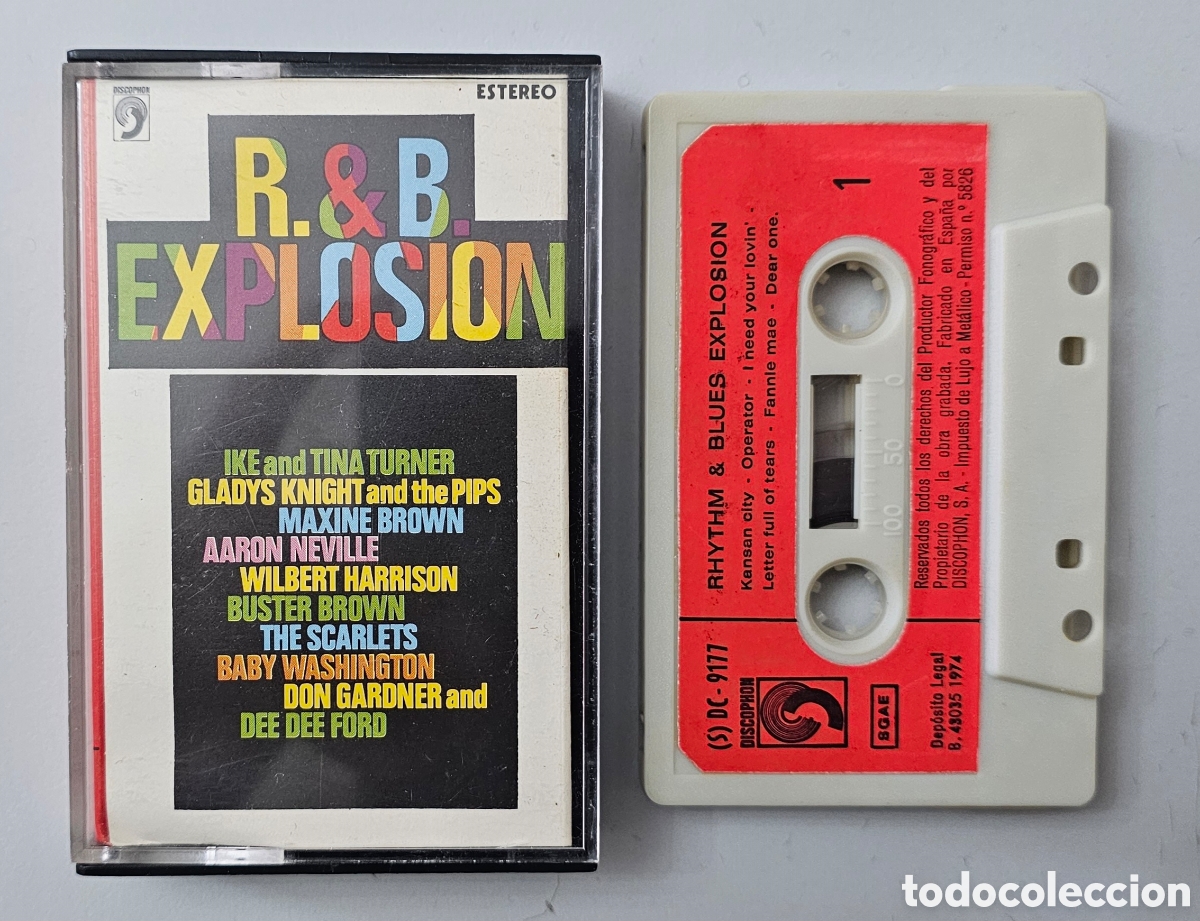 Casetes antiguos: CASSETTE V/A R&B RHYTHM & BLUES EXPLOSION (Espa&ntilde;a - Discophon - 1974)