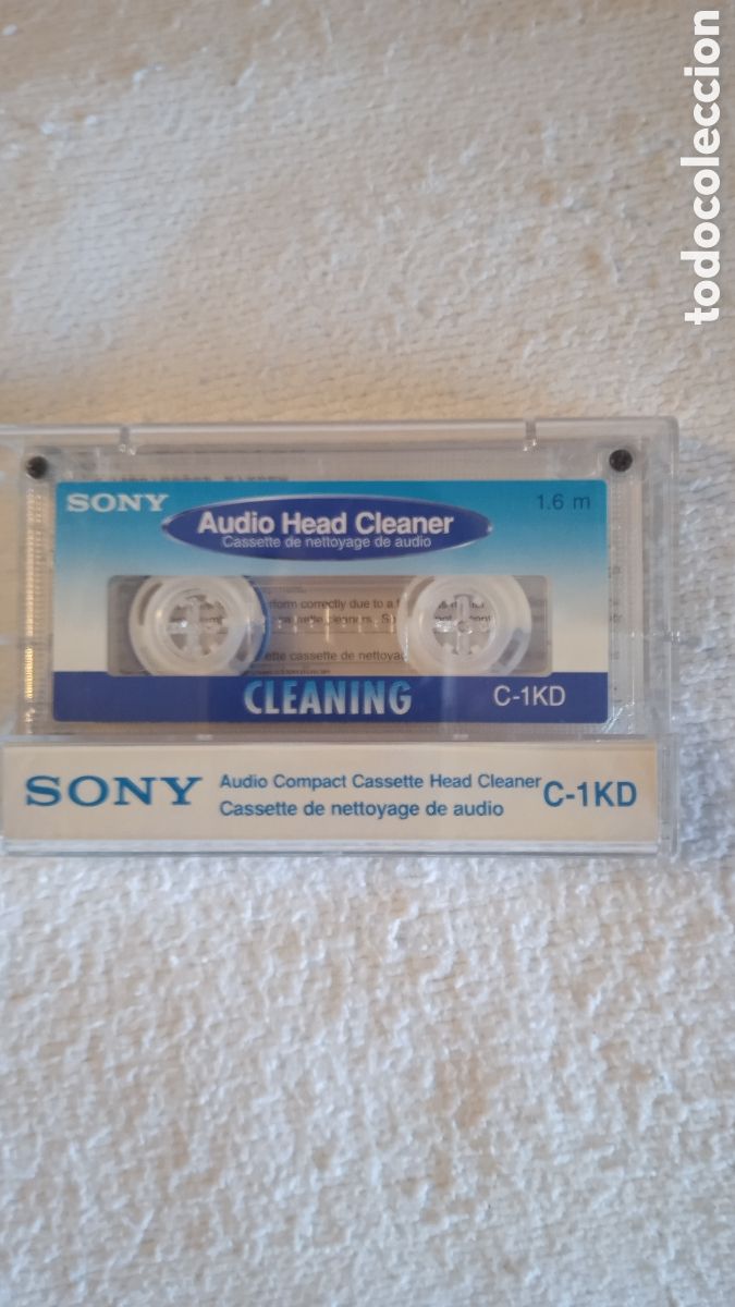 Casetes antiguos: Cassette limpiador de cabezales Sony C-1KD original &ndash; Audio Head Cleaner vintage para reproductores