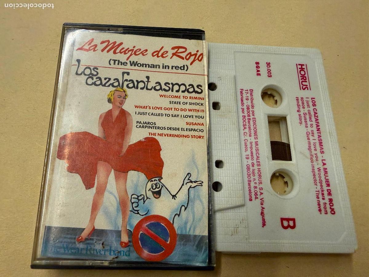Old Cassettes: LA MUJER DE ROJO. LOS CAZAFANTASMAS. Antiguo casette. Casete. Juegos