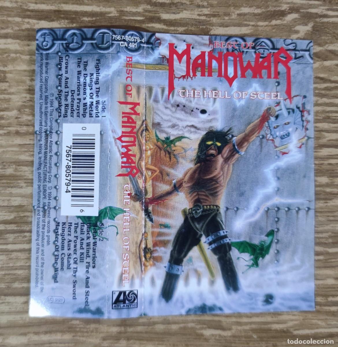 Casetes antiguos: Portada cassette Manowar - The Hell of Steel. Best Of (1994)