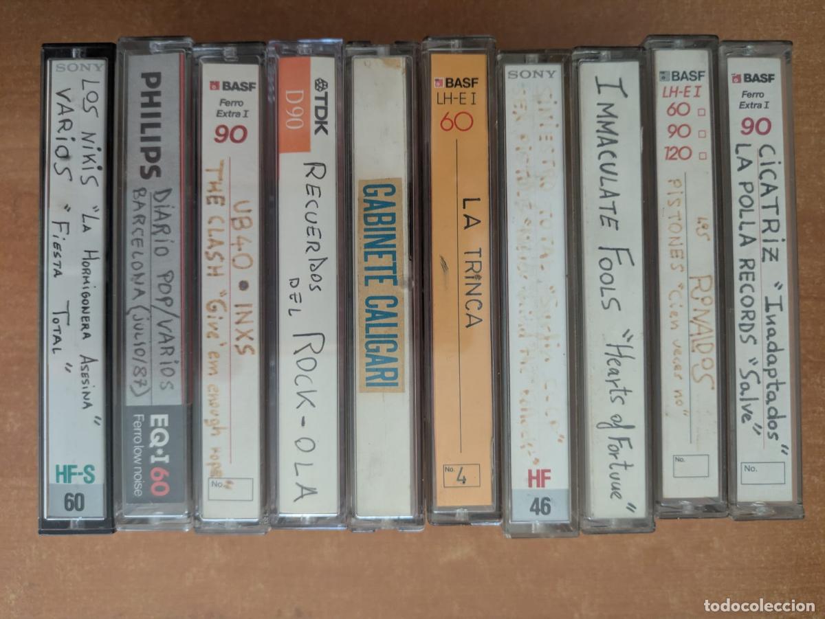 Casetes antiguos: Lote 10 cassettes grabadas. Cikatriz. Ronaldos. Immaculate Fools. Pistones. La Trinca. Gabinete. etc