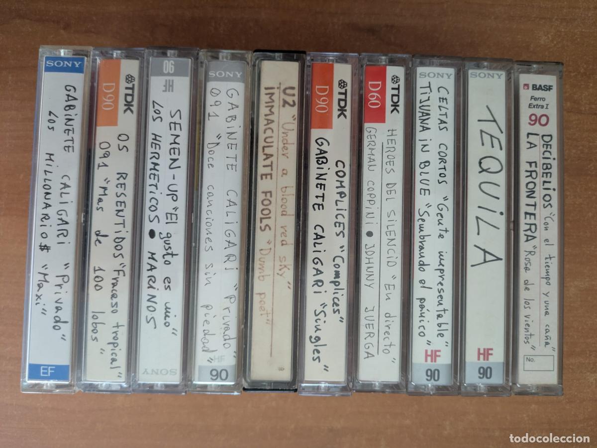 Casetes antiguos: Lote 10 cassettes grabadas. Decibelios. La frontera. Tequila. Celtas Cortos. Tijuana in blue. etc