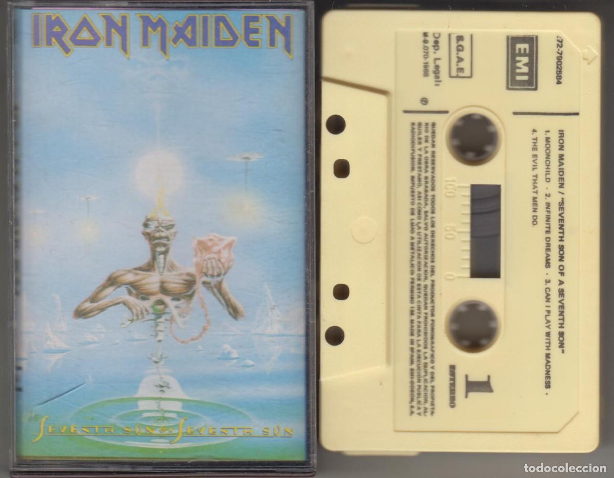 Casetes antiguos: Iron Maiden cassette Seventh Son Of A Seventh Son 1988 EMI Spain