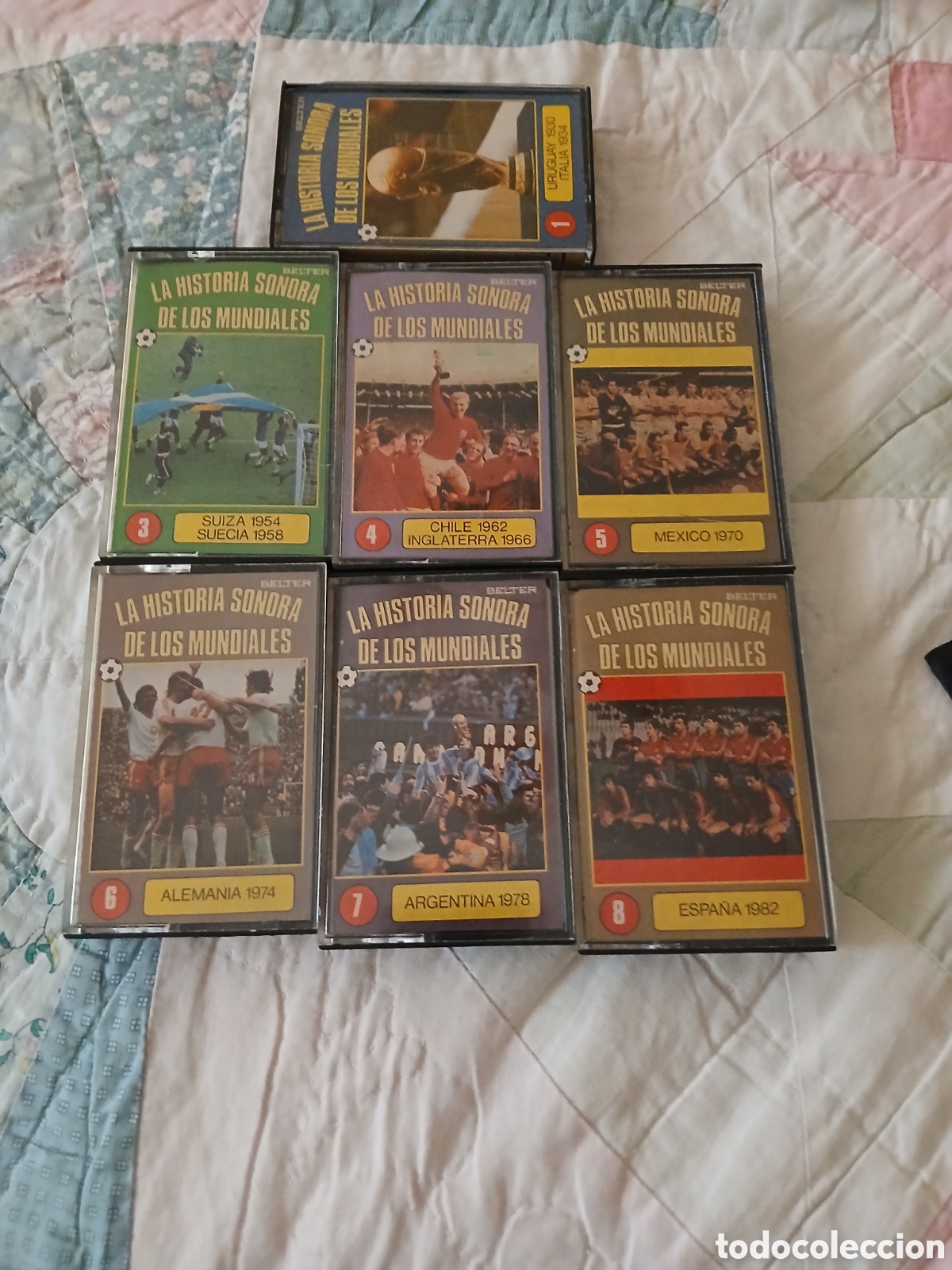 Casetes antiguos: Colecci&oacute;n casettes La Historia Sonora de los Mundiales.