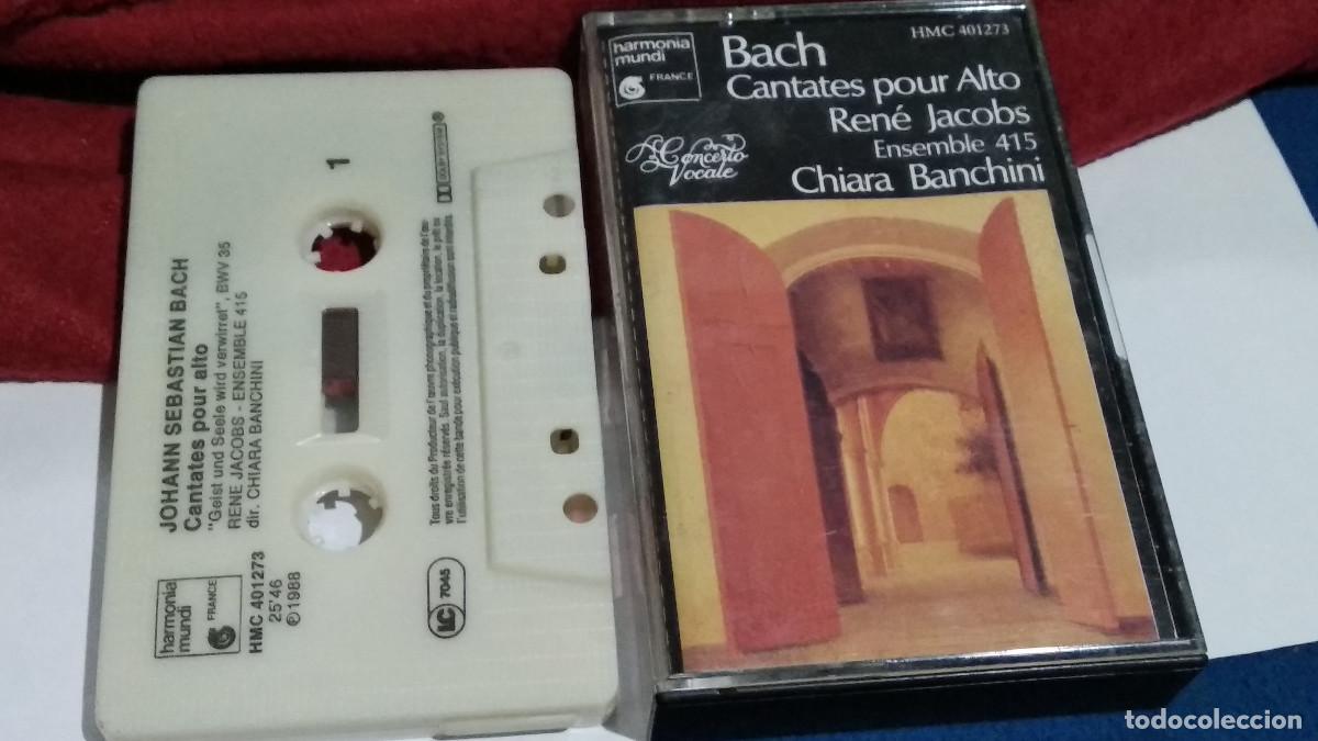 Casetes antiguos: J.S.Bach CANTATES POUR ALTO REN&Eacute; JACOBS / ENSEMBLE 415 CHIARA BANCHINI - 1988 CASETE HARMONIA MUNDI