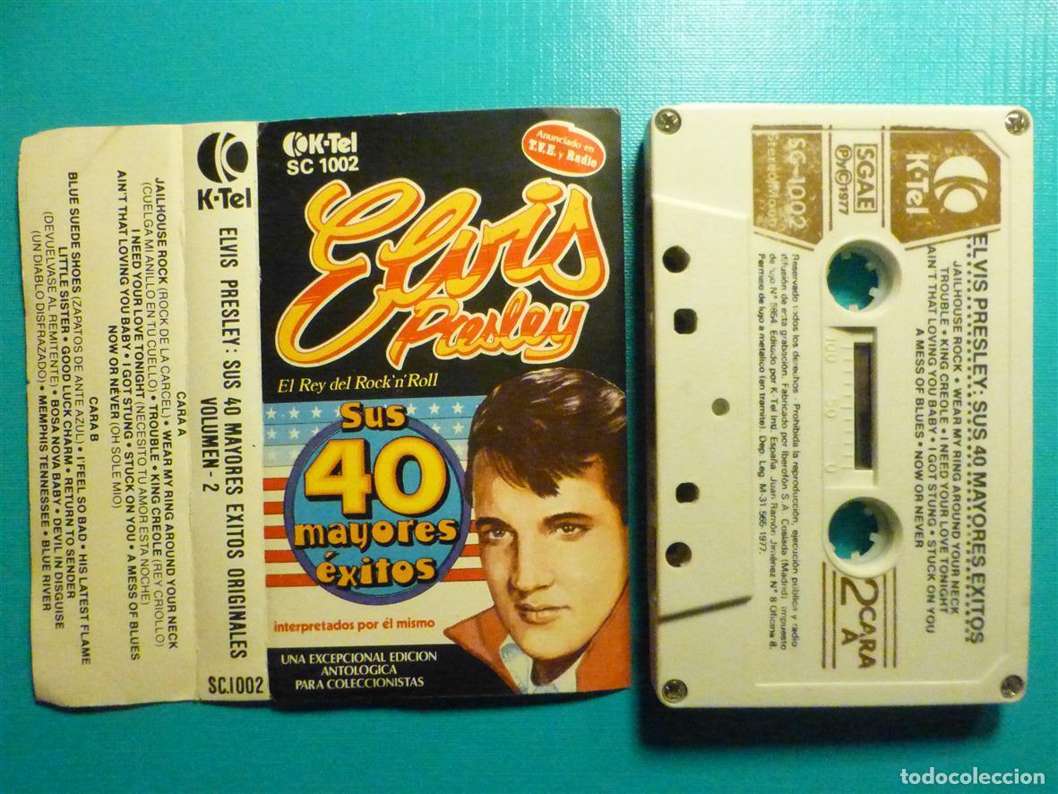 Casetes antiguos: ✔ Cinta de Cassette - Casete - Elvis Presley - Sus 40 mayores &egrave;xitos - Volumen 2 - K-Tel 1977 -