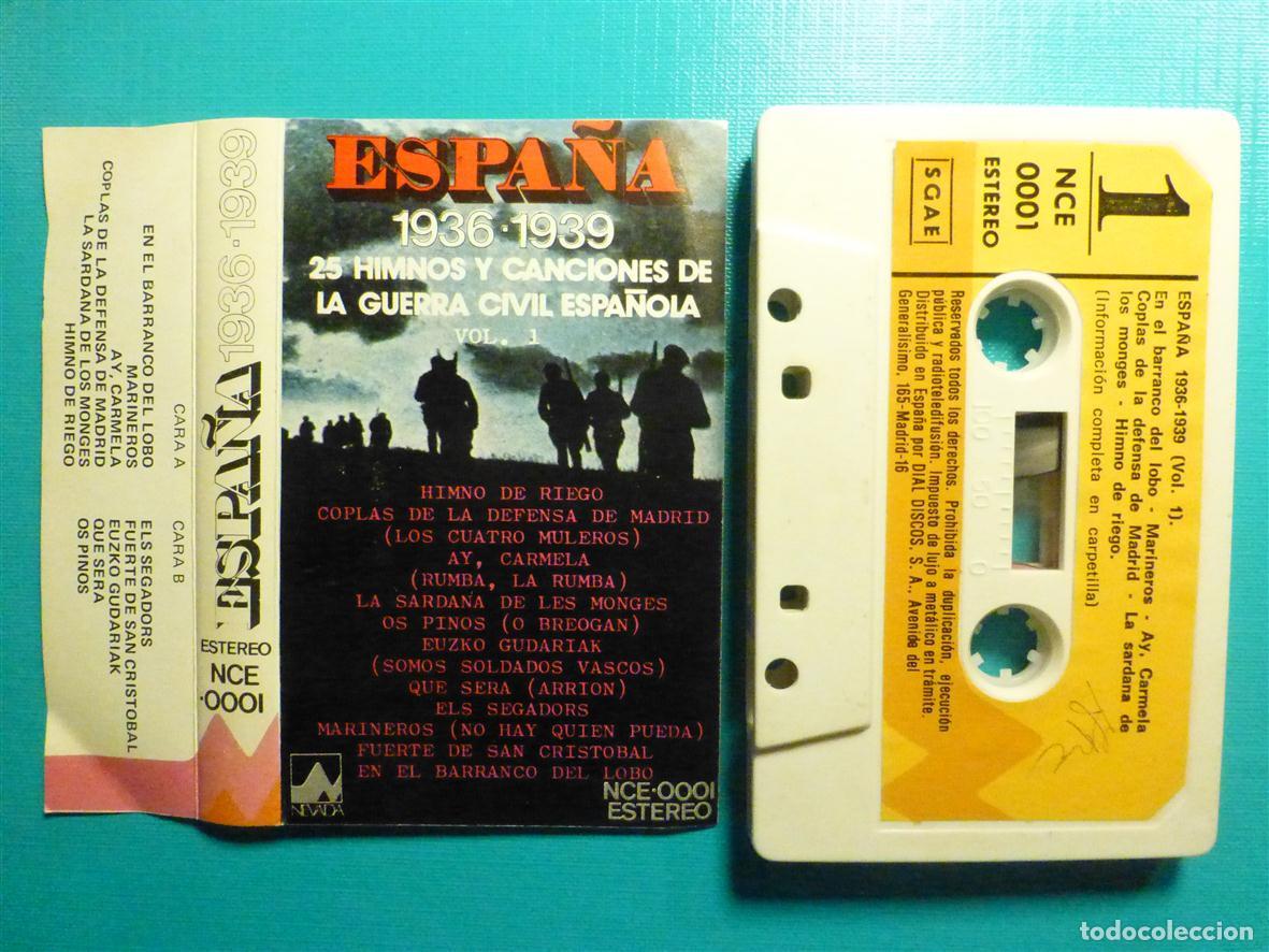 Casetes antiguos: ✔ Cinta de Cassette, Casete, Espa&ntilde;a 1936-1939 25 Canciones Himnos Guerra Civil Espa&ntilde;ola, Doblon 1976
