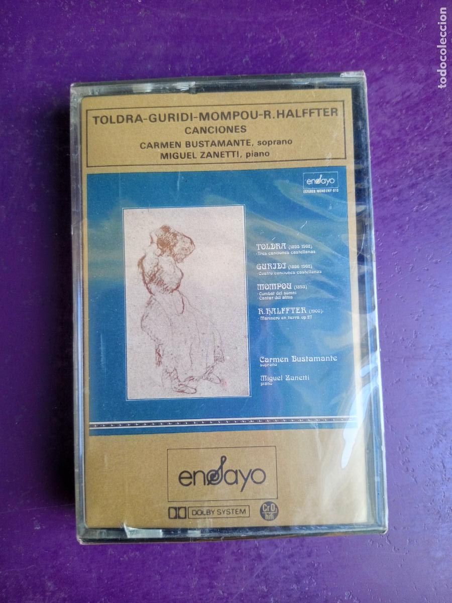 Casetes antiguos: C Bustamante, M Zanetti / Toldra, Guridi, Mompou, Halffter &ndash; Melodias de Espa&ntilde;a - CASETE ensayo 1976