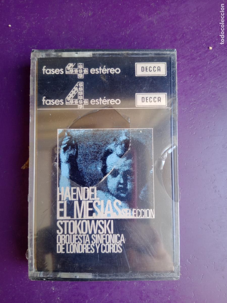 Casetes antiguos: HAENDEL - EL MESIAS (EXTRACTOS) - ORQ SINF LONDRES, STOKOWSKI - CASETE DECCA 4 FASES 197?