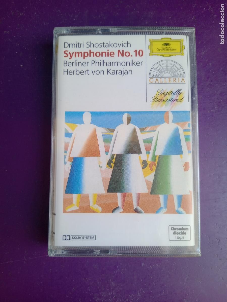 Casetes antiguos: Shostakovich - sinfonia n&ordm;10 - filarm berlin - Karajan &ndash;- CASETE DEUTSCHE 198? CLASICA