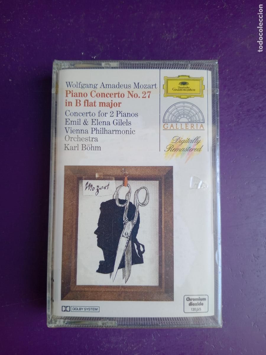 Casetes antiguos: MOZART - PIANO CONCIERTO N&ordm;27 , GILELS - FILARM VIENA, KARL BOHM &ndash;- CASETE DEUTSCHE 198? CLASICA