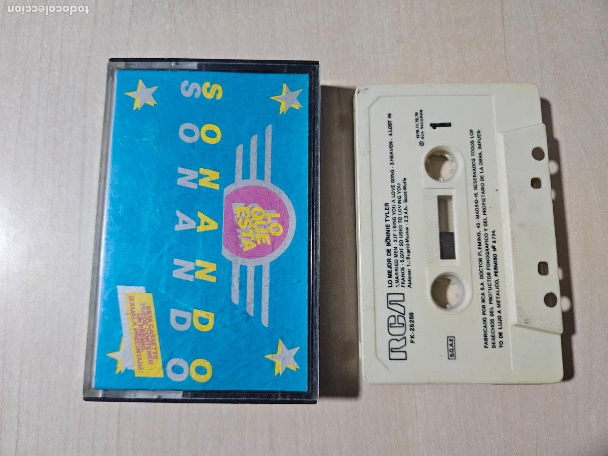 Casetes antiguos: BONNIE TYLER / LO MEJOR /LO QUE ESTA SONANDO PROMO FUNDADOR BRANDY - 1979 RCA
