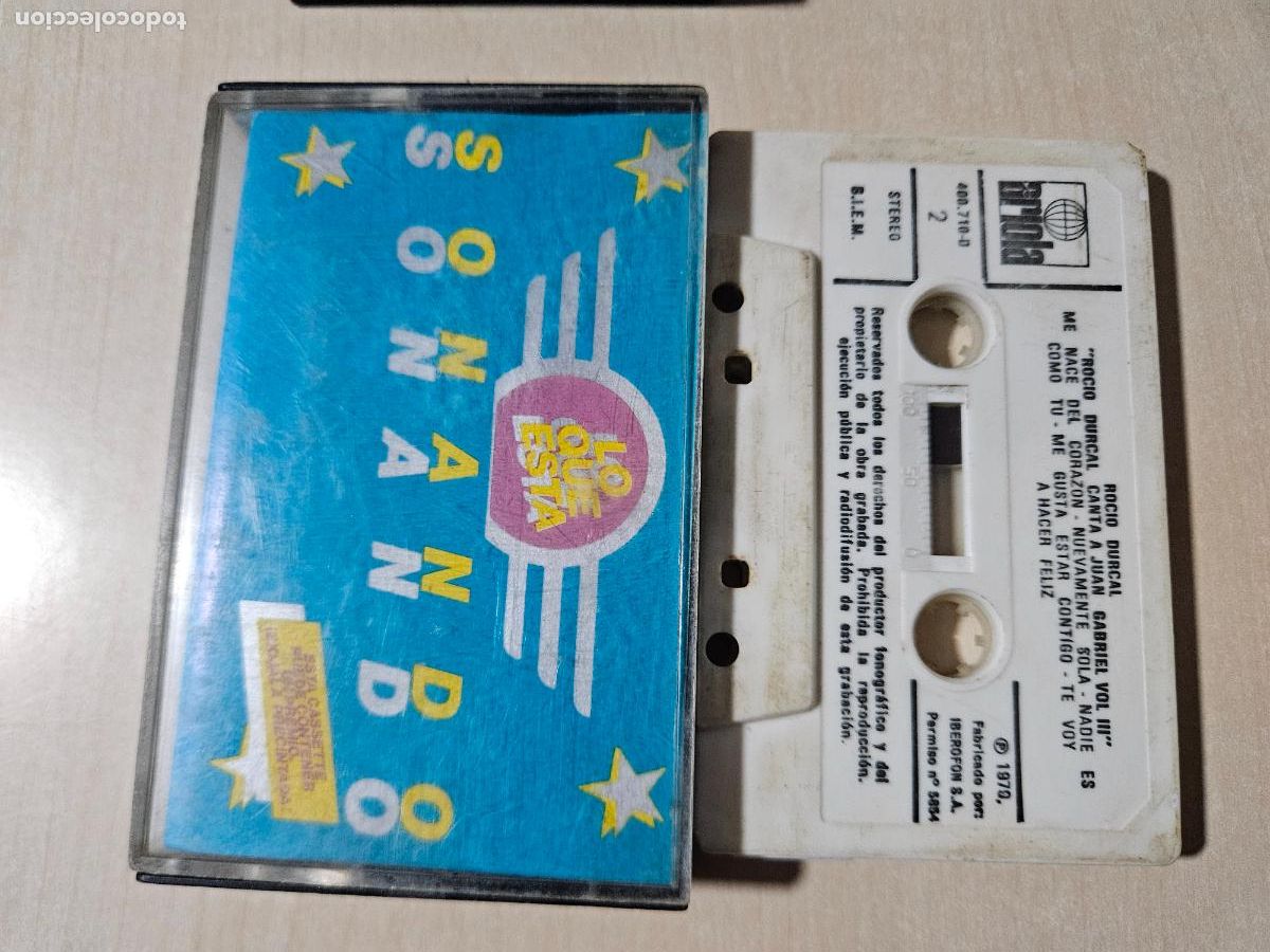 Casetes antiguos: ROCIO DURCAL / LO MEJOR /LO QUE ESTA SONANDO PROMO FUNDADOR BRANDY - 1979 ARIOLA