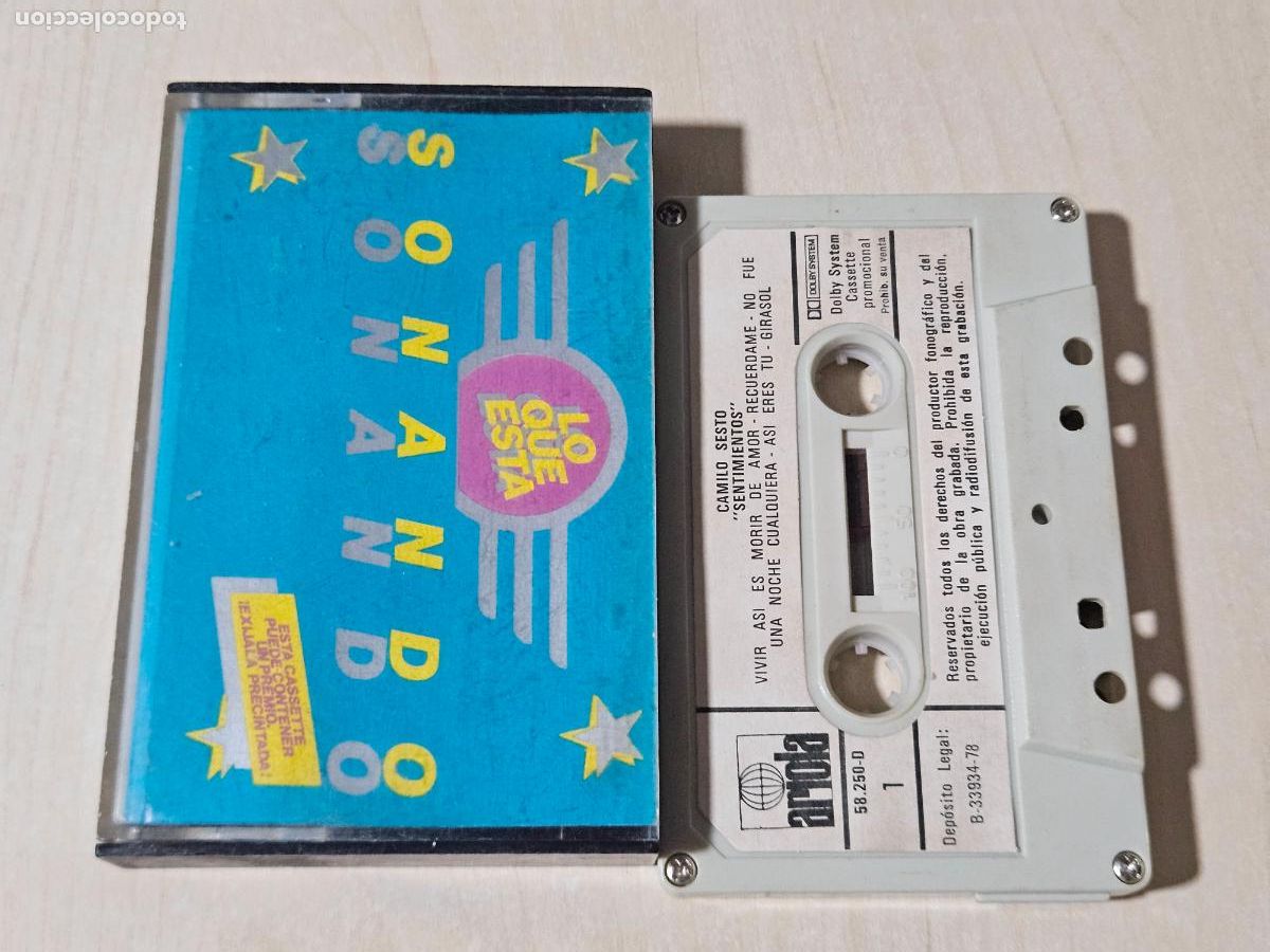 Casetes antiguos: CAMILO SEXTO / LO MEJOR /LO QUE ESTA SONANDO PROMO FUNDADOR BRANDY - 1978 ARIOLA
