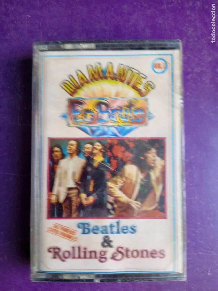 Casetes antiguos: DIAMANTES EN BRUTO - BEATLES + ROLLING STONES CASETE PRECINTADA - EXITOS ORIGINALES