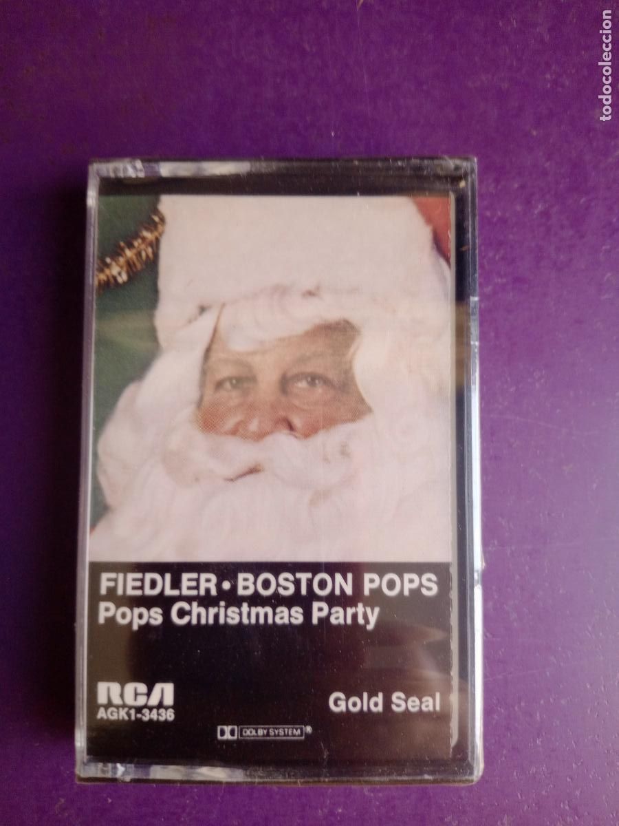 Casetes antiguos: Fiedler + Boston Pops &lrm;&ndash; Pops Christmas Party- CASETE RCA 1979 - FIESTA NAVIDAD LOUNGE - EDICION USA