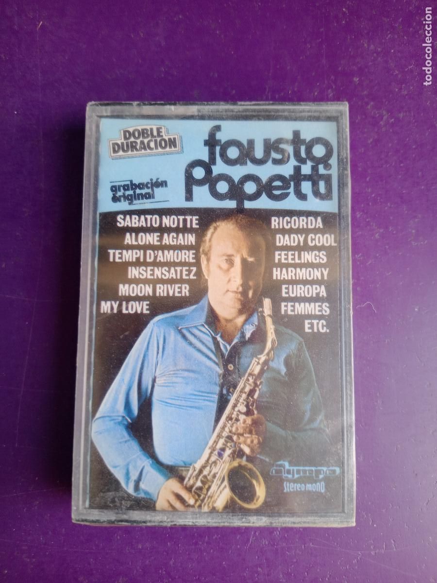 Casetes antiguos: FAUSTO PAPETTI - CASETE OLYMPO 197? PRECINTADA - LOUNGE SAXO 70'S - EASY LISTENING