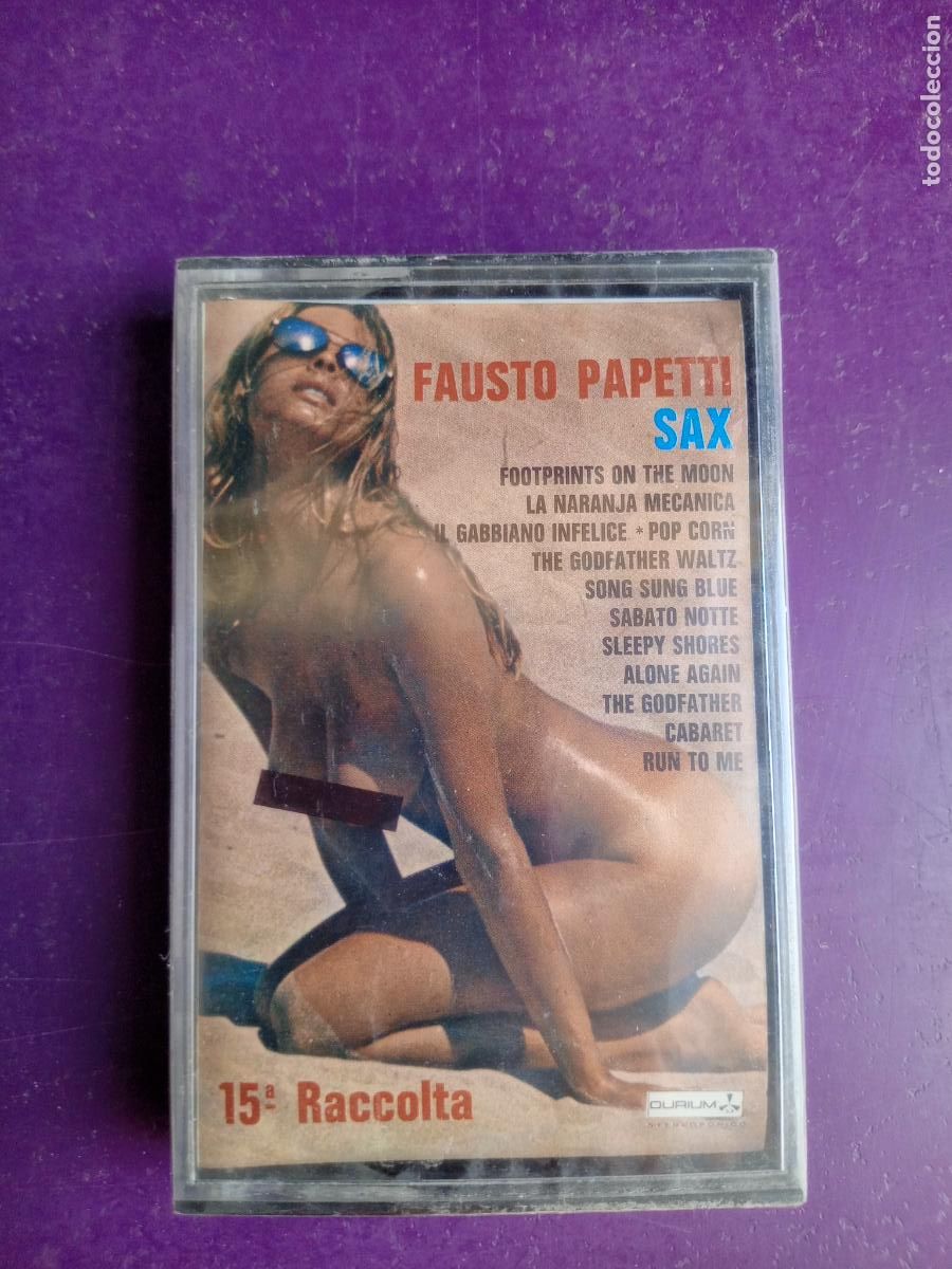 Casetes antiguos: FAUSTO PAPETTI SAX 15&ordf; RACCOLTA CASETE DURIUM PRECINTADA - EASY LISTENING 70'S SEXY COVER