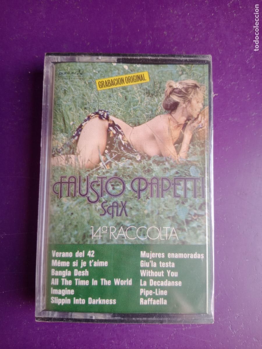 Casetes antiguos: FAUSTO PAPETTI SAX 14&ordf; RACCOLTA CASETE DURIUM PRECINTADA - EASY LISTENING 70'S SEXY COVER