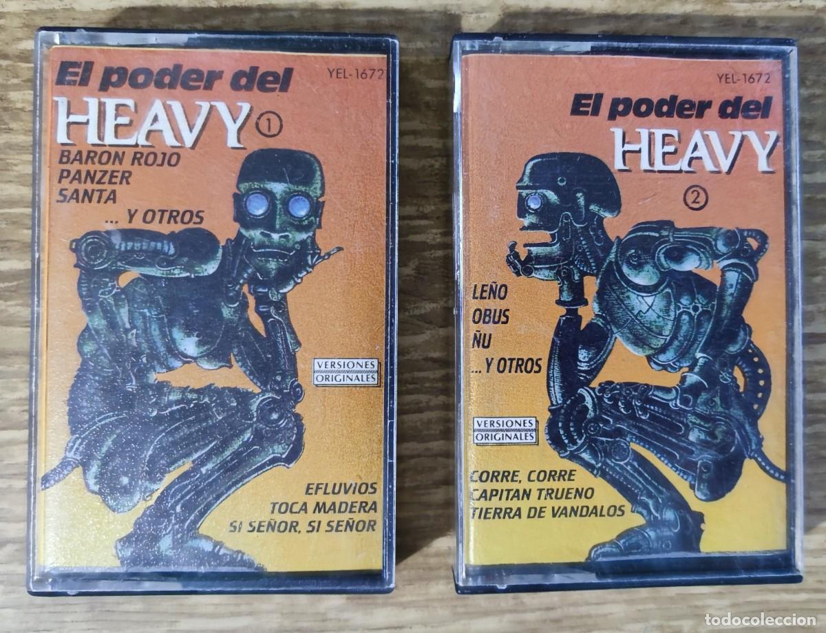 Casetes antiguos: Cassette doble El Poder del Heavy (1989) recopilaci&oacute;n rock espa&ntilde;ol a&ntilde;os 80