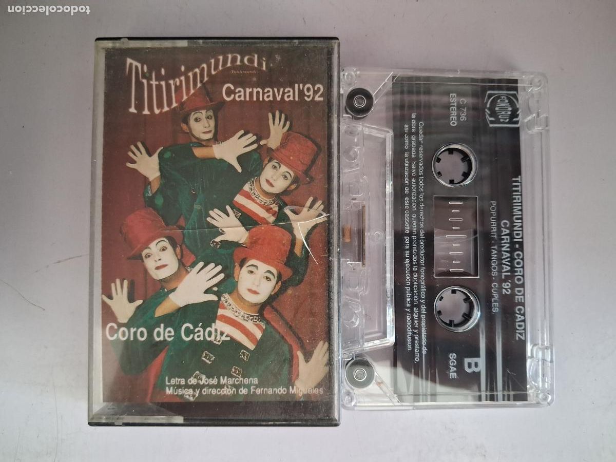 Casetes antiguos: CINTA CASETE CARNAVAL CADIZ TITIRIMUNDI CORO