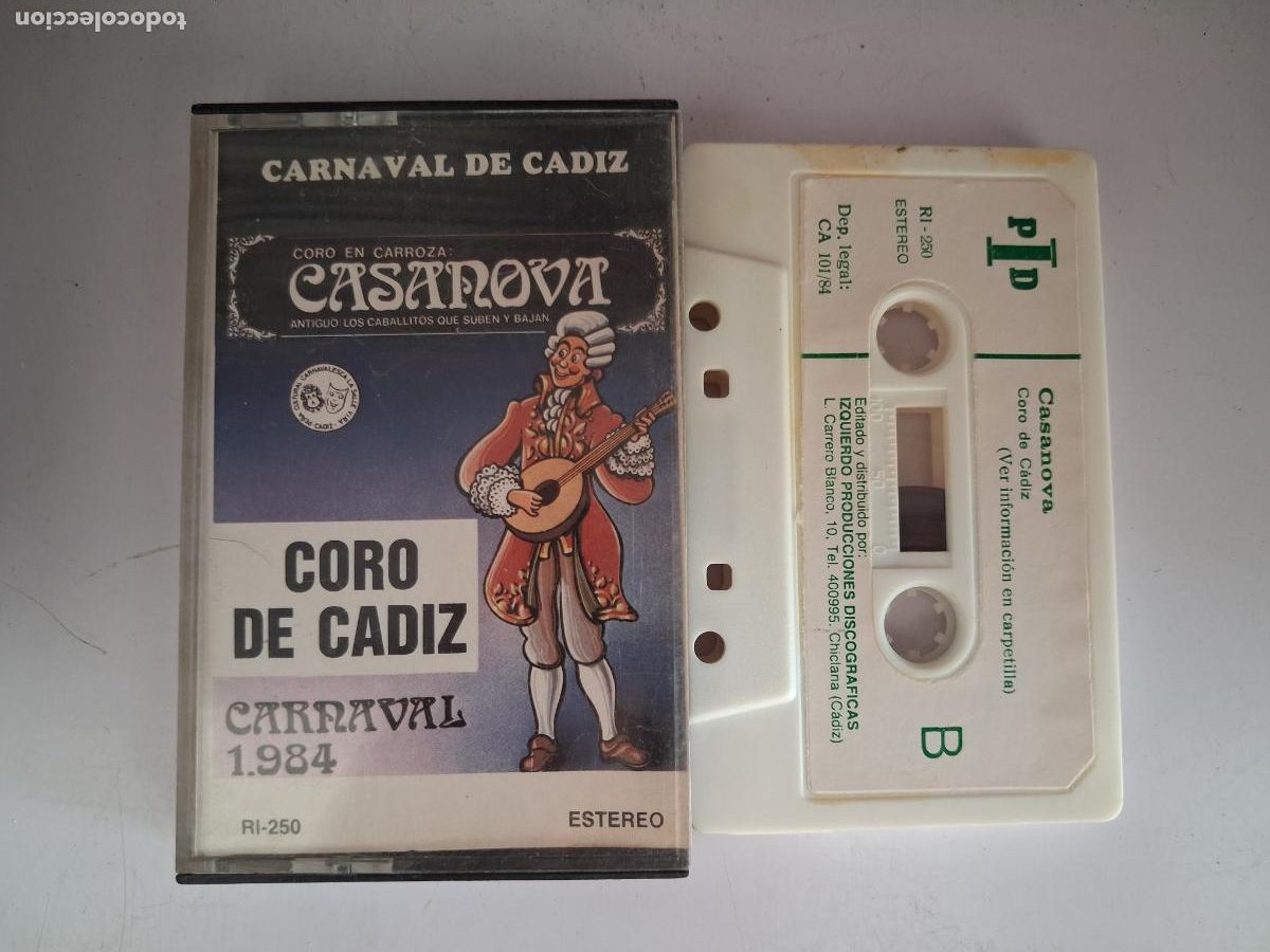 Casetes antiguos: CINTA CASETE CARNAVAL CADIZ CORO CASANOVA