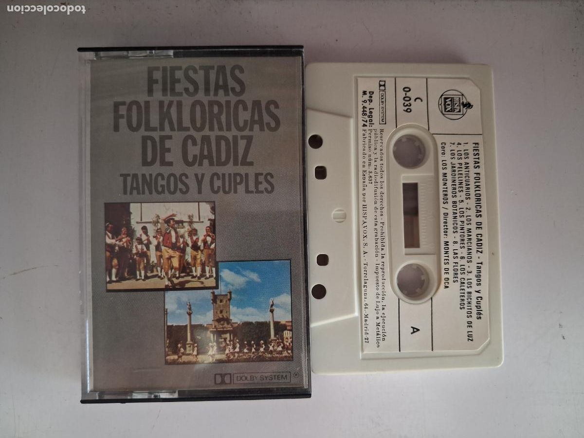 Casetes antiguos: CINTA CASETE CARNAVAL CADIZ FIESTAS FOLKLORICAS DE CADIZ (TANGOS Y CUPLES)