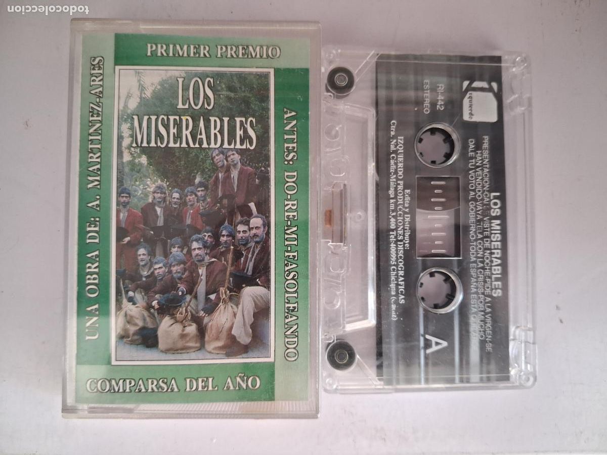 Casetes antiguos: CINTA CASETE CARNAVAL CADIZ COMPARSA LOS MISERABLES