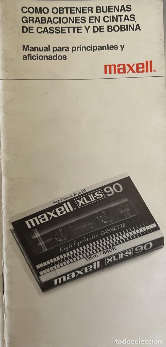 Alte Kassetten: cassettes y grabadoras, manual de Maxell 1983 vintage