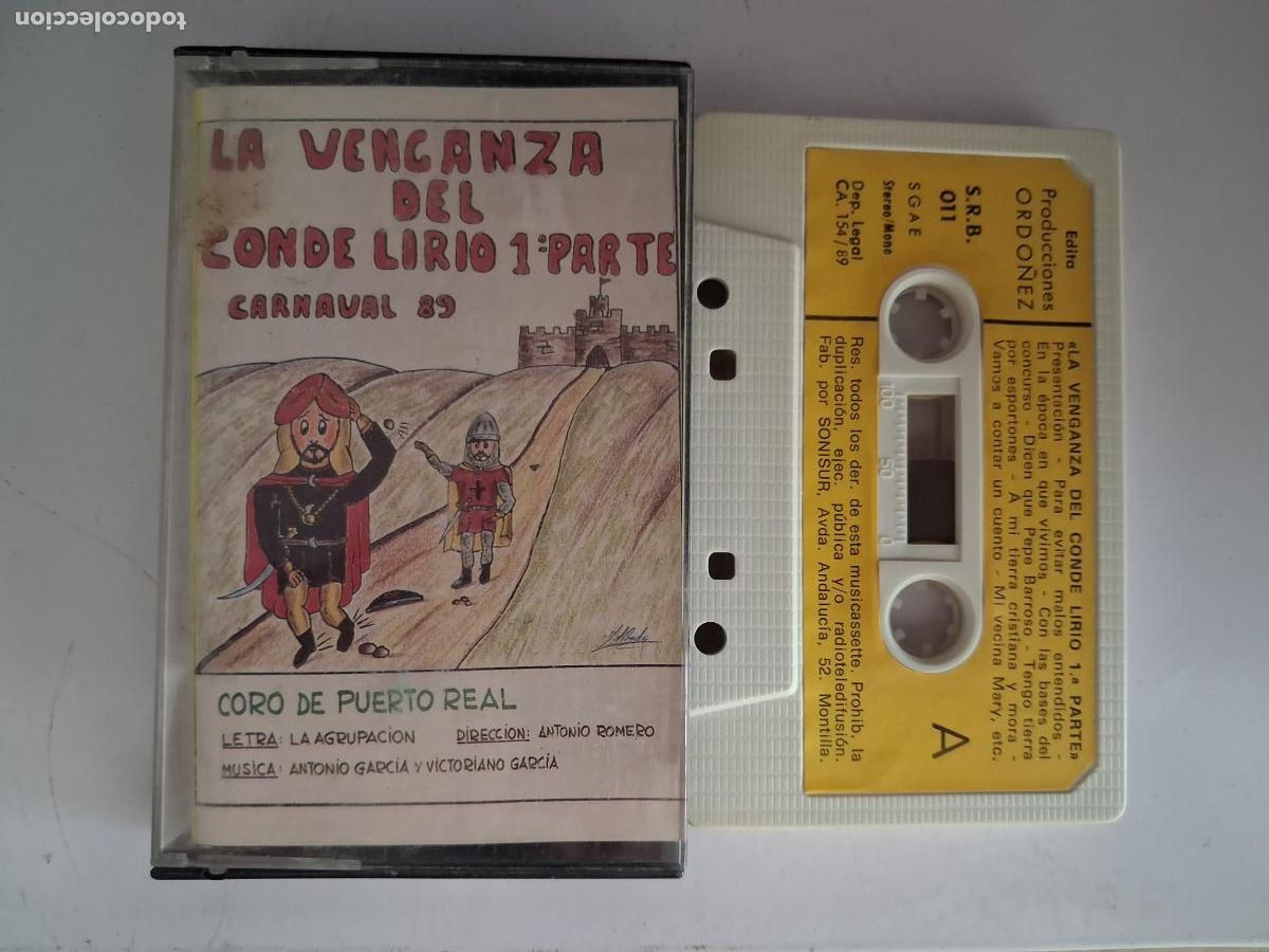 Casetes antiguos: CINTA CASETE CARNAVAL CADIZ CORO LA VENGANZA DEL CONDE LIRIO - PUERTO REAL