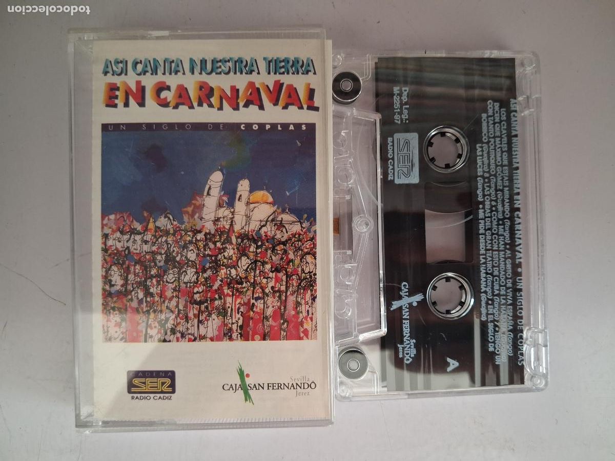 Casetes antiguos: CINTA CASETE CARNAVAL CADIZ UN SIGLO DE COPLAS