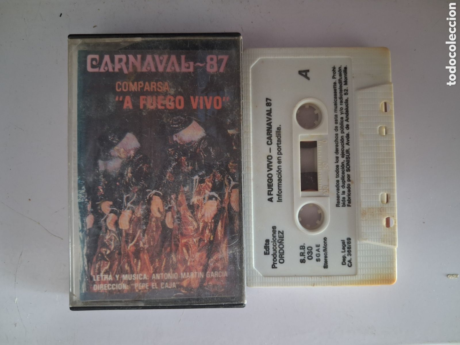 Casetes antiguos: CINTA CASETE CARNAVAL COMPARSA A FUEGO VIVO - ORDO&Ntilde;EZ